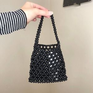 Urban Outfitters Black Beaded Mini Purse